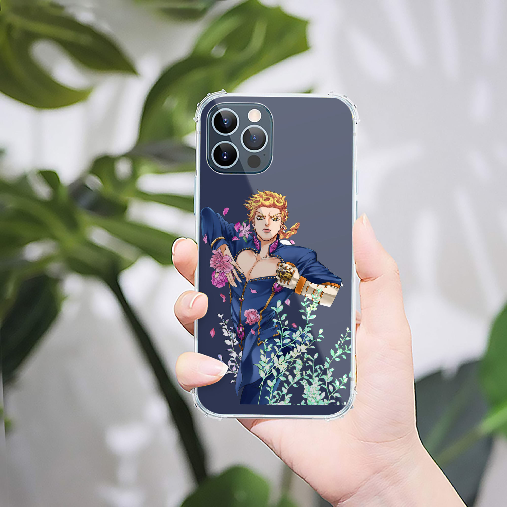 （画像用） ジョジョの奇妙な冒険 ジョルノ?ジョバァーナ JoJo's Bizarre Adventure Giorno Giovanna 【iPhone 12シリーズ対応】透明スマホケース（クリアソフトケース）